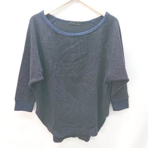 ◇ アーバンリサーチ ワッフル生地 柔らか素材 シンプル カジュアル 長袖 ロンT サイズF ネイビー メンズ E 【中古】