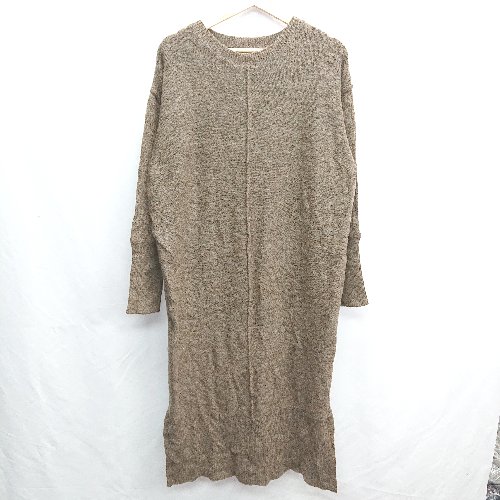 ◇ titivate ティティベイト リブ袖 柔らかい ゆったり 長袖 ロング丈 ワンピース サイズS ブラウン系 レディース E 【中古】