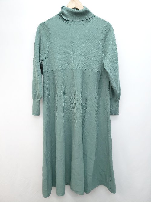 ◇ URBAN RESEARCH ROSSO タートルネック 長袖 膝下丈 ニット ワンピース サイズF グリーン系 レディース P 【中古】