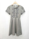 ◇ tocco closet トッコ クローゼット 装飾パール 花柄 半袖 ミニ ワンピース サイズM グレー レディース P 【中古】