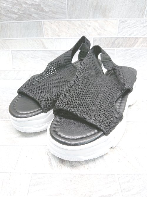 ◇ FULIUHAI 厚底 オープントゥ カジュアル スポーツサンダル サイズ39 ブラック レディース P 【中古】