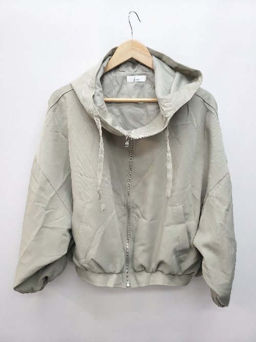 ◇ OMNES オムネス ジップアップ ボリュームスリーブ ショート丈 長袖 ジャケット サイズF ライトグリーン系 レディース P 【中古】