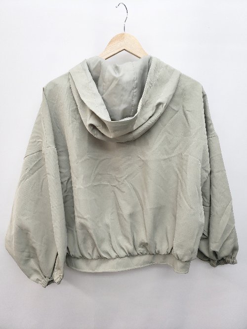 ◇ OMNES オムネス ジップアップ ボリュームスリーブ ショート丈 長袖 ジャケット サイズF ライトグリーン系 レディース P 【中古】