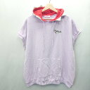 ◇ W♡C ダブルシー フード付 サメ シャーク 半袖 パーカー サイズF ラベンダー系 レディース E 【中古】