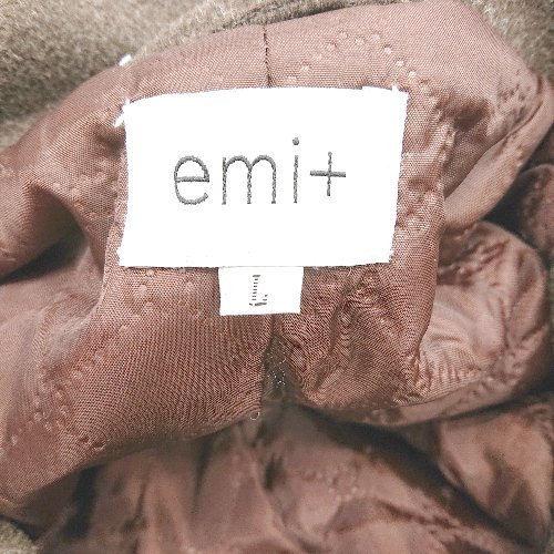■ emi＋ エミプラス 中綿あり 厚手 シンプル 大人感 長袖 コート サイズL ブラウン系 メンズ E 【中古】