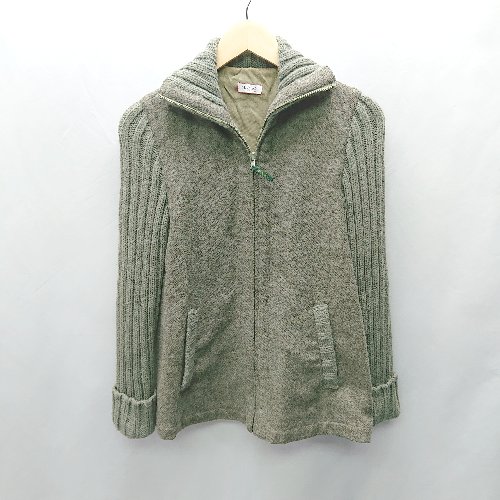 ◇ Max & Co. マックスアンドコー ニット セーター フロントファスナー 長袖 ジャケット サイズ36 カーキ レディース E 【中古】