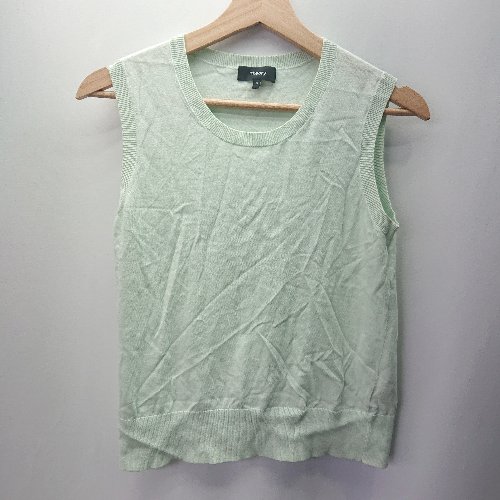 ◇ Theory セオリー サマーニット クルーネック ノースリーブ - ベスト サイズS ペパーミントグリーン ..