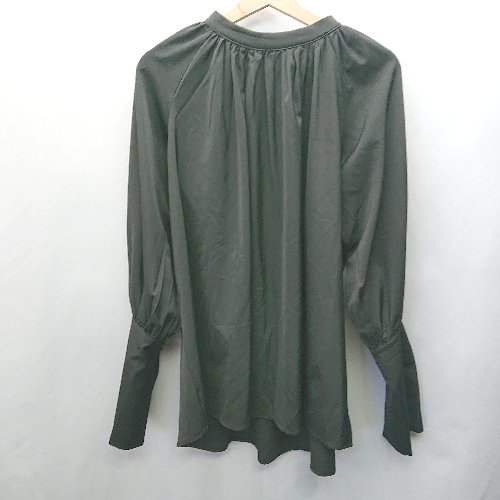 ◇ ECRIRE エクリール 無地 シンプル 綺麗め 長袖 ブラウス チュニック サイズL ブラック レディース E 【中古】