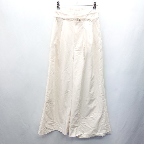 ◇ ◎ dazzlin ダズリン シンプル ハイウエスト バックウエストゴム ワイド パンツ サイズM アイボリー レディース E 【中古】(4)