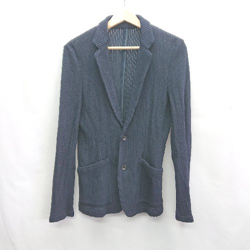 ◇ ZERO by TORNADO MART 無地 透け感 キレイめ 長袖 ニット カーディガン サイズM ネイビー レディース E 【中古】