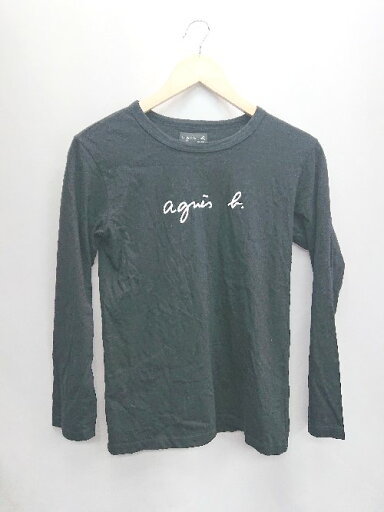 ◇ agnes b アニエスベー コットン100% 長袖 ロンT サイズ1 ブラック系 レディース E 【中古】 ◇ agnes b アニエスベー コットン100% 長袖 ロンT サイズ1 ブラック系 レディース E 【中古】