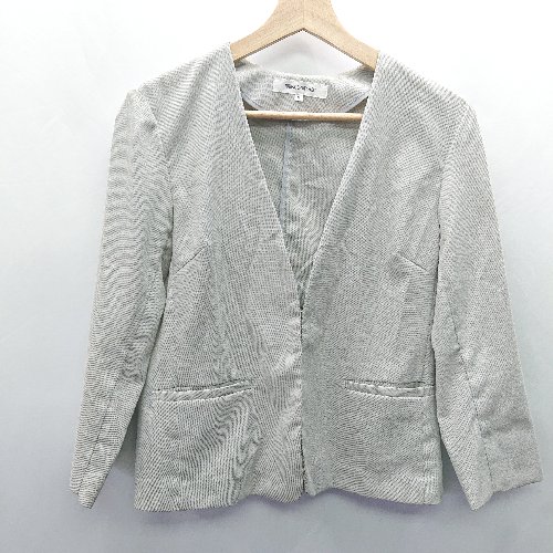 ◇ NATURAL BEAUTY BASIC ポケット シンプル カジュアル 長袖 ジャケット サイズM グレー レディース E 【中古】