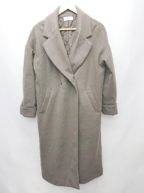 ■ select MOCA セレクト モカ ダブルボタン ロング 長袖 チェスターコート サイズM チャコールグレー系 レディース P 【中古】