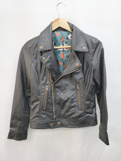 ◇ E hyphen world gallery イーハイフンワールドギャラリー ライダース 長袖 ジャケット サイズF ブラック レディース P 【中古】