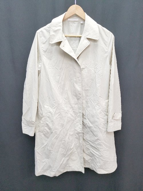 ◇ UNIQLO ユニクロ ナイロン 長袖 ポケッタブルスリットハーフコート サイズL ライトベージュ レディース P 【中古】