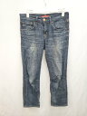 ◇ RED CARD レッドカード ダメージ加工 スキニー カジュアル デニム ジーンズ パンツ サイズ23 ネイビー系 レディース P 【中古】