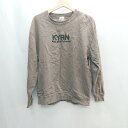 ◇ kaoyorinakami カオヨリナカミ クルーネック ロゴ 長袖 トレーナー サイズL ブラウン レディース E 【中古】