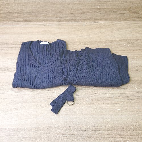 ◇ ◎ OPAQUE.CLIP リブ ニット ロング丈 セットアップ サイズ38/M ネイビー レディース E 【中古】 ◇ ◎ OPAQUE.CLIP リブ ニット ロング丈 セットアップ サイズ38/M ネイビー レディース E 【中古】