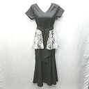 ◇ ◎ apres jour アプレジュール シンプル キレイめ 大人感 半袖 ロング丈 ワンピース サイズF ブラック系 レディース E 【中古】