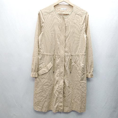 ◇ a.v.v.standard 春秋 ロング丈 ノーカラー 長袖 スプリングジャケット サイズS ベージュ レディース E 【中古】 ◇ a.v.v.standard 春秋 ロング丈 ノーカラー 長袖 スプリングジャケット サイズS ベージュ レディース E 【中古】