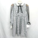 ◇ 関西ファッション連合 七分袖 ミニ ワンピース サイズM ブラック系 レディース E 【中古】