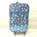 ◇ HAPI+TAS 花柄 フラワー カジュアル 旅行 軽量 キャリー ケース ネイビー系 レディース E 【中古】