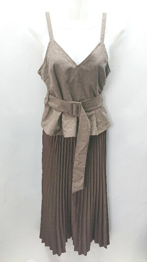 ◇ dazzlin ダズリン プリーツ 加工 ウエストベルト付き ロング丈 ワンピース サイズS ブラウン レディース E 【中古】 ◇ dazzlin ダズリン プリーツ 加工 ウエストベルト付き ロング丈 ワンピース サイズS ブラウン レディース E 【中古】