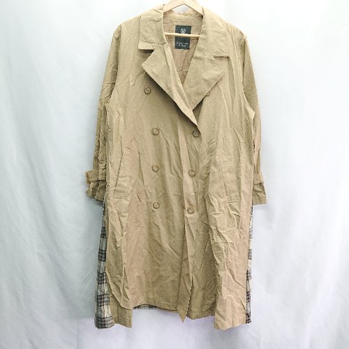 ◇ ◎ w closet ダブルクローゼット チェック柄 薄手 長袖 スプリング コート サイズ表記なし ベージュ系 レディース E 【中古】