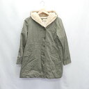 ◇ E hyphen world gallery ゆったり カジュアル フードもこもこ 長袖 モッズコート サイズF カーキ系 レディース E 【中古】