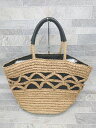 ◇ COOCO クーコ ハンド トート バッグ ブラウン ブラック レディース P 【中古】