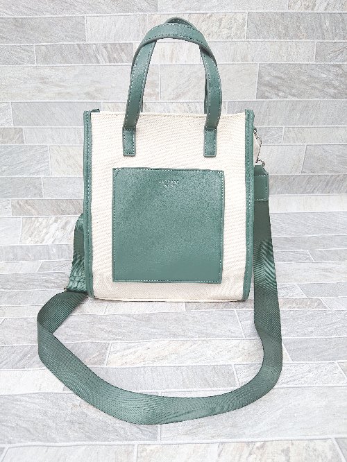 ◇ ◎ ALTROSE アルトローズ ショルダー ハンド バッグ ライトベージュ グリーン系 レディース P 【中古】