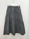 ◇ green label relaxing グリレベ UNITED ARROWS ティアード 膝下丈 フレア スカート 表記なし ブラック レディース P 【中古】