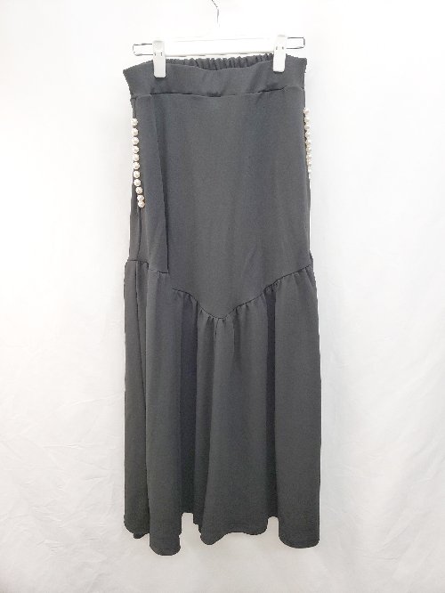 ◇ M y u ミュー ロング デザイン スカート サイズM ブラック レディース P 【中古】