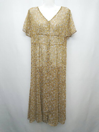 ◇ ◎ NATURAL BEAUTY BASIC ナチュラル 総柄 半袖 膝下丈 ワンピース サイズS ベージュ マルチ レディース P 【中古】 ◇ ◎ NATURAL BEAUTY BASIC ナチュラル 総柄 半袖 膝下丈 ワンピース サイズS ベージュ マルチ レディース P 【中古】