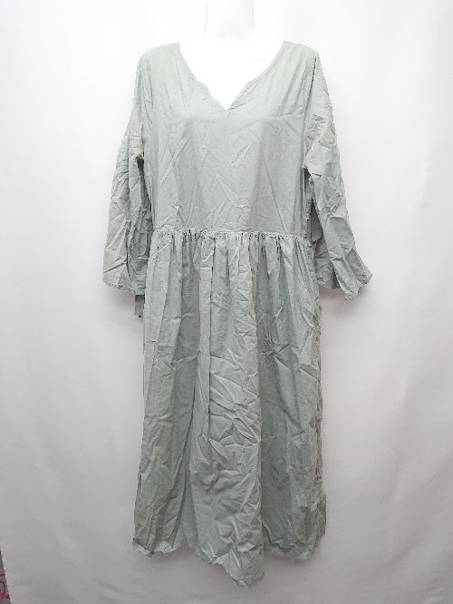 ◇ merry jenny メリージェニー 長袖 膝下丈 ワンピース サイズF グリーン系 レディース P 【中古】