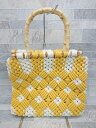 ◇ ZARA ザラ 春夏 編み込み ハンド バッグ イエロー ホワイト レディース P 【中古】