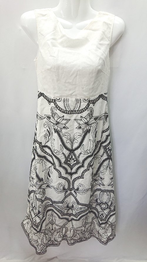 ◇ JILLSTUART 花柄 ステッチデザイン ロング丈 ワンピース サイズ0 ホワイト ブラック レディース E 【中古】