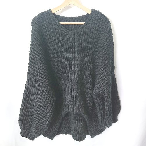 ■ pattern torso 長袖 ニットセーター サイズF ブラック レディース E 【中古】