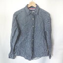 ◇ TOMMY HILFIGER トミーヒルフィガー 総柄 長袖 シャツ サイズM ネイビー系 レディース メンズ E 【中古】