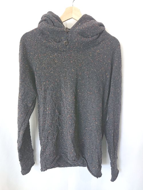 ◇ quadro 長袖 ニット パーカー サイズL ブラック イエロー オレンジ レディース メンズ E 【中古】