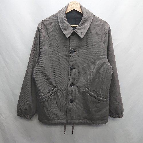 ■ GU 長袖 ステンカラーコート サイズS グレー メンズ E 【中古】