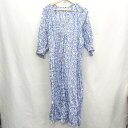 ◇ SIMPLICITE 花柄 長袖 ロング丈 ワンピース サイズ表記なし ブルー レディース E 【中古】