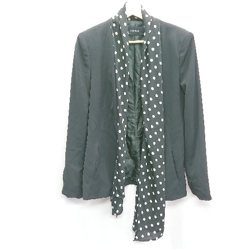 ◇ ZARA BASIC ザラ ベーシック ドット柄 長袖 ジャケット サイズ6 ブラック系 レディース E 【中古】