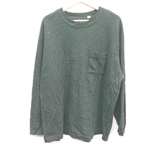 ◇ GLOBAL WORK グローバルワークワーク 長袖 ロンT カットソー サイズXL ブラック メンズ レディース E 【中古】