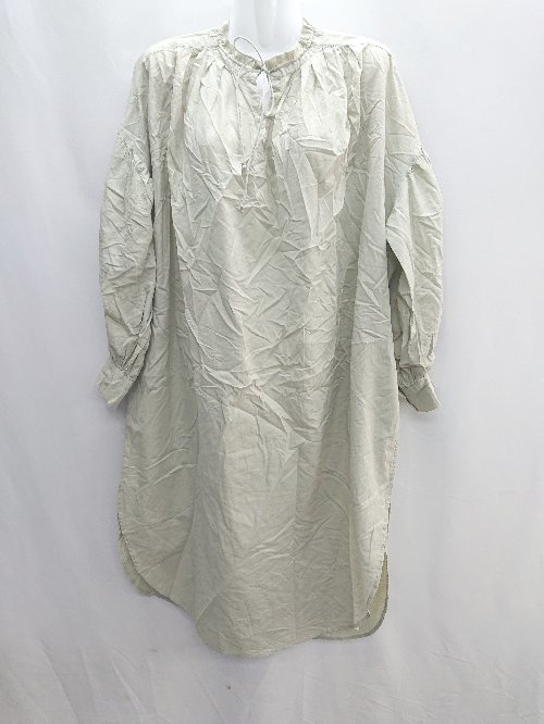 ◇ ADAM ET ROPE アダムエロペ カジュアル ゆったり 長袖 ロング丈 ワンピース サイズF グリーン系 レディース E 【中古】