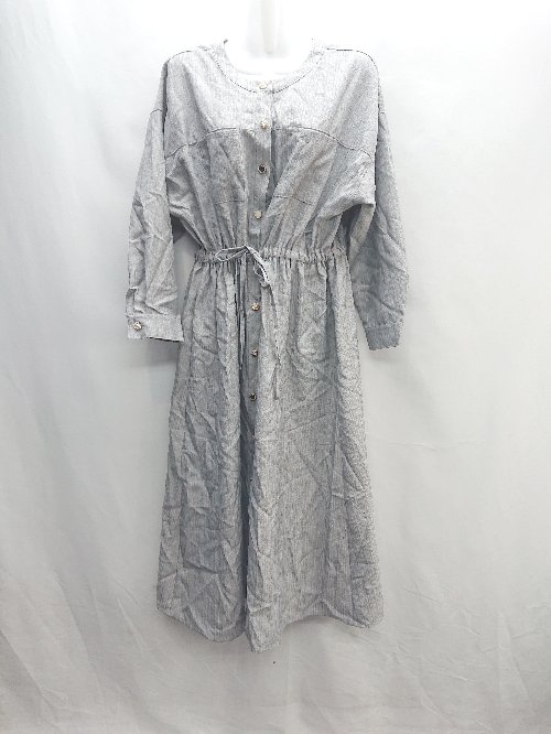 ◇ ELENCARE DUE エレンカーレデュエ 長袖 ロング丈 ワンピース サイズF グレー系 レディース E 【中古】