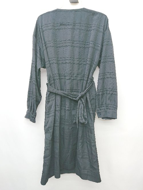 ◇ ◎ NATURAL BEAUTY ナチュラルビューティー チェック ジャガード 長袖 コート サイズ36 ダークネイビー系 レディース P 【中古】