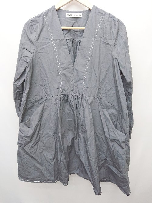 ◇ ZARA ザラ 長袖 ミニ ワンピース サイズEUR M USA M MEX 28 グレー系 レディース P 【中古】