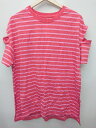 ◇ ◎ ●未使用● Discoat ディスコート ボーダー 半袖 Tシャツ カットソー サイズF ピンク系 レディース メンズ P 【中古】