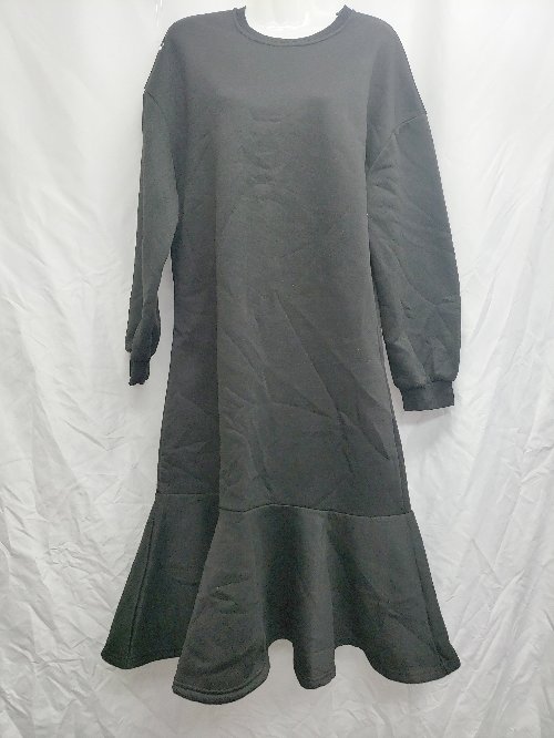 ◇ fifth フィフス 裏起毛 カジュアル 長袖 膝下丈 ワンピース サイズM ブラック レディース P 【中古】